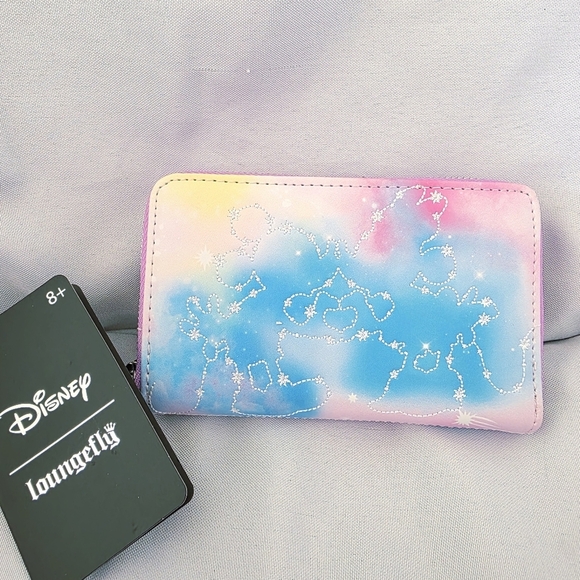 Disney Loungefly Mickey Minnie Mouse Constellation Zip Wallet Pastel New - Picture 10 of 10
